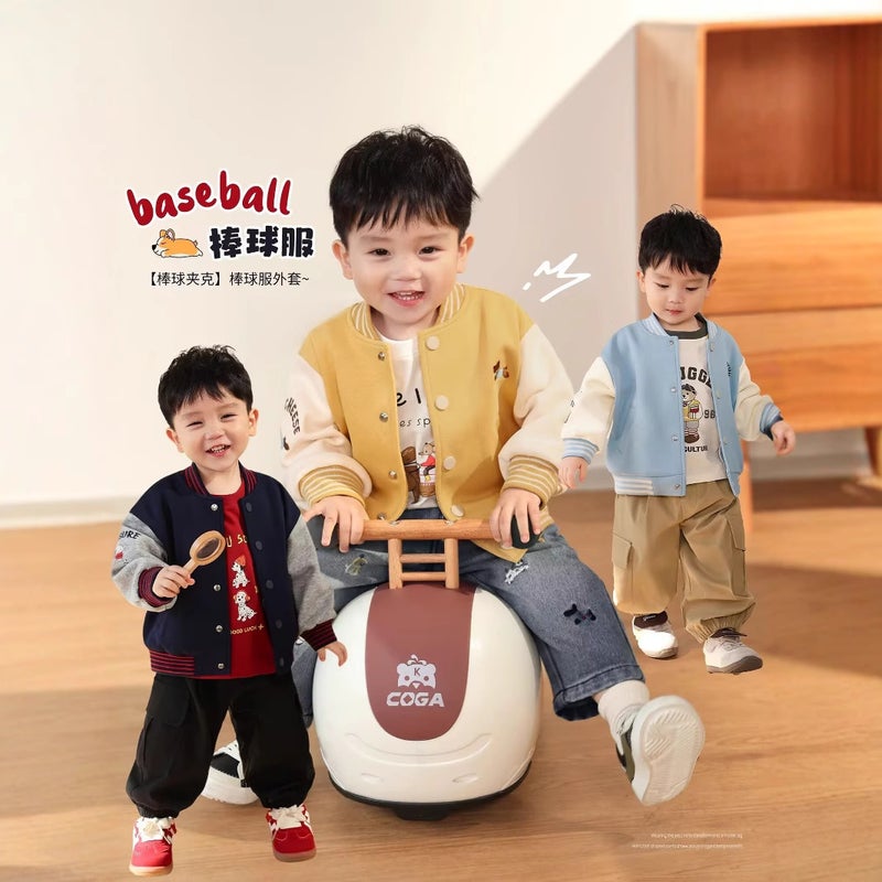 Boys' Baseball Uniform Baby Boy Sports Casual Top Infant Jacket Trendy Long Sleeve - Image 2